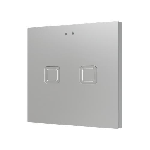 Tecla RGB 2. PC-ABS Capacitive push button - 2 buttons - Silver