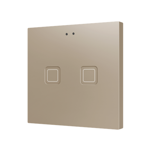 Tecla RGB 2. PC-ABS Capacitive push button - 2 buttons - Champagne