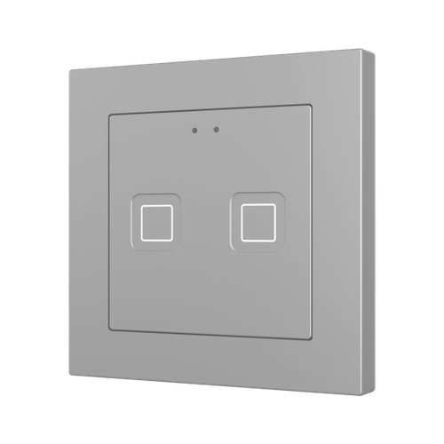 Tecla 55 X2. PC-ABS Capacitive push button 55x55 - 2 buttons - Silver (ZS55 frame not included)