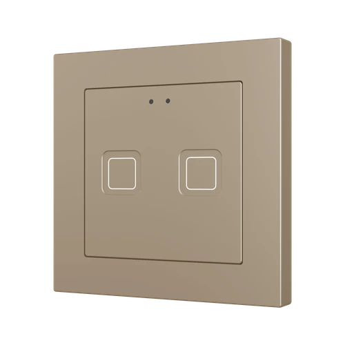 Tecla 55 X2. PC-ABS Capacitive push button 55x55 - 2 buttons - Champagne (ZS55 frame not included)