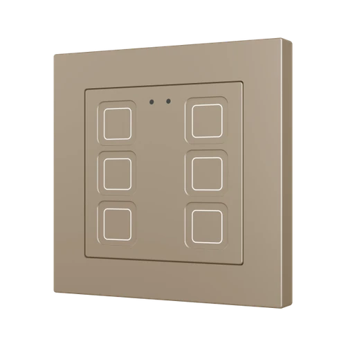 Tecla 55 X6. PC-ABS Capacitive push button 55x55 - 6 buttons - Champagne (ZS55 frame not included)