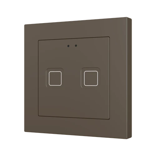Tecla RGB 55 X2. PC-ABS Capacitive push button 55x55 - 2 buttons - Mocha (ZS55 frame not included)
