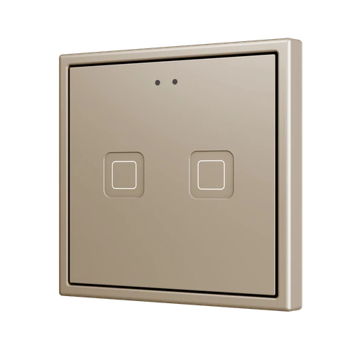 Tecla RGB 70 X2. PC-ABS Capacitive push button 70x70 - 2 buttons - Champagne (ZS70 frame not included)