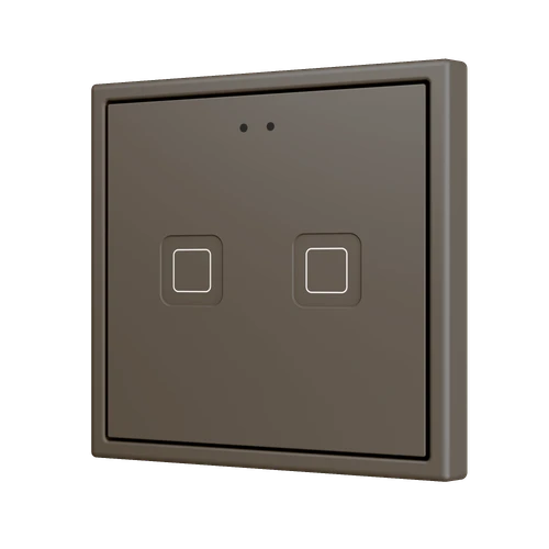 Tecla RGB 70 X2. PC-ABS Capacitive push button 70x70 - 2 buttons - Mocha (ZS70 frame not included)