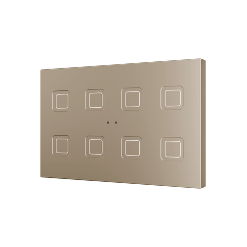 Tecla RGB XL 8. PC-ABS Capacitive push button - 8 buttons - Champagne