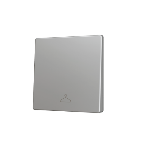 ZS55. Cover for Simple KNX Soft push button 55x55 mm. Tilt down - Silver - Custom. Minimum 100 units per design