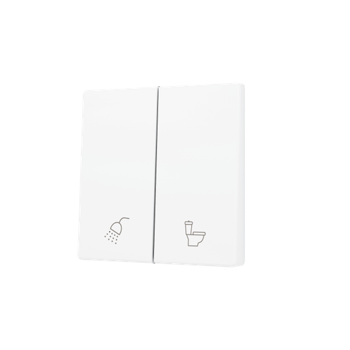 ZS55. Cover for Double KNX Soft push button 55x55 mm. Tilt down - Matt White - Custom. Minimum 100 units per design