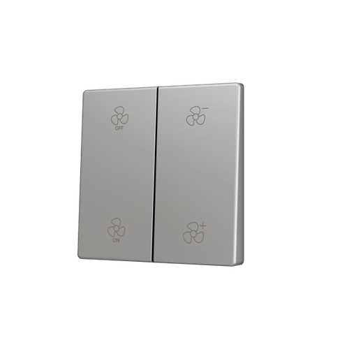 ZS55. Cover for Double KNX Soft push button 55x55 mm. Tilt up&down - Silver - Custom. Minimum 100 units per design