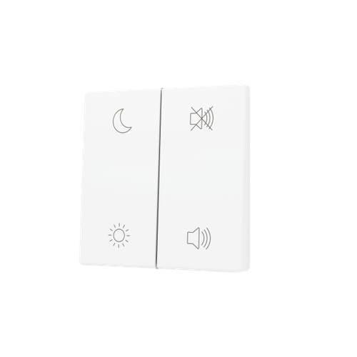 ZS55. Cover for Double KNX Soft push button 55x55 mm. Tilt up&down - Matt White - Custom. Minimum 100 units per design