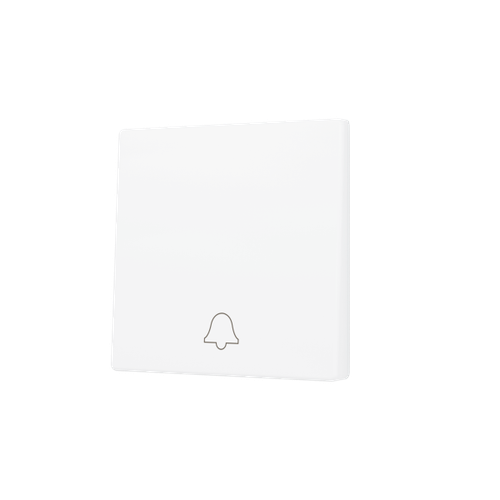 ZS55. Cover for Simple KNX Soft push button 55x55 mm. Tilt down - Doorbell icon - Matt White
