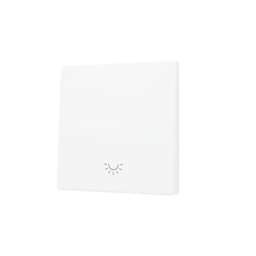 ZS55. Cover for Simple KNX Soft push button 55x55 mm. Tilt down - Light icon - Matt White