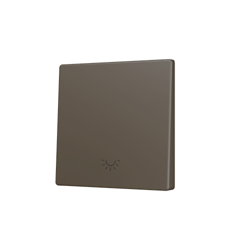 ZS55. Cover for Simple KNX Soft push button 55x55 mm. Tilt down - Light icon - Mocha