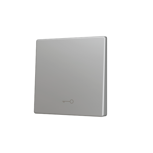 ZS55. Cover for Simple KNX Soft push button 55x55 mm. Tilt down - Key icon - Silver