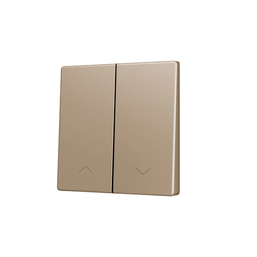 ZS55. Cover for Double KNX Soft push button 55x55 mm. Tilt down - Shutter icon - Champagne