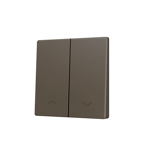 ZS55. Cover for Double KNX Soft push button 55x55 mm. Tilt down - Shutter icon - Mocha