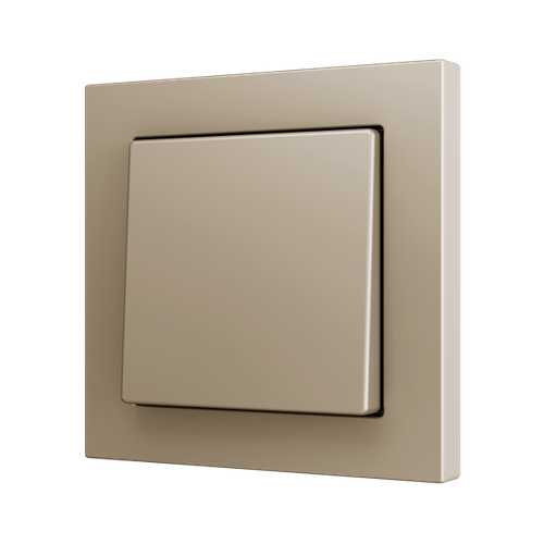 ZS55. Simple Soft push button for 2 binary inputs 55x55 mm - Champagne