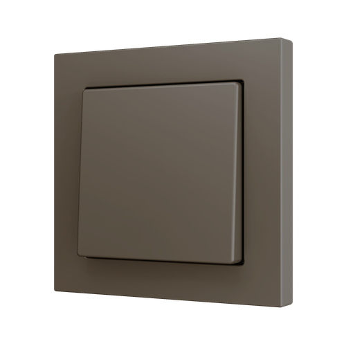 ZS55. Simple Soft push button for 2 binary inputs 55x55 mm - Mocha
