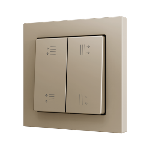 ZS55. Double Soft push button for 4 binary inputs 55x55 mm - Champagne - Custom. Minimum 100 units per design