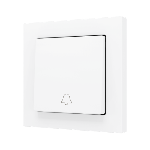 ZS55. Simple Soft push button for 1 binary input 55x55 mm - Doorbell icon - Matt white