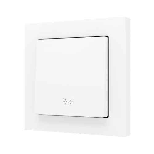 ZS55. Simple Soft push button for 1 binary input 55x55 mm - Light icon - Matt white