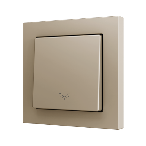 ZS55. Simple Soft push button for 1 binary input 55x55 mm - Light icon - Champagne