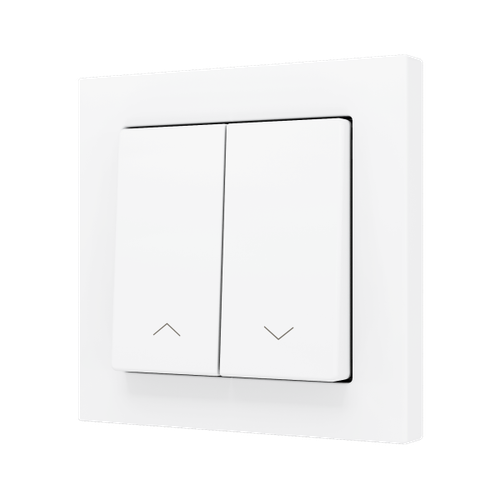 ZS55. Double Soft push button for 2 binary inputs 55x55 mm - Shutter icon - Matt white