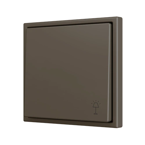 ZS70. Simple Soft push button for 1 binary input 70x70 mm - Mocha - Custom. Minimum 100 units per design