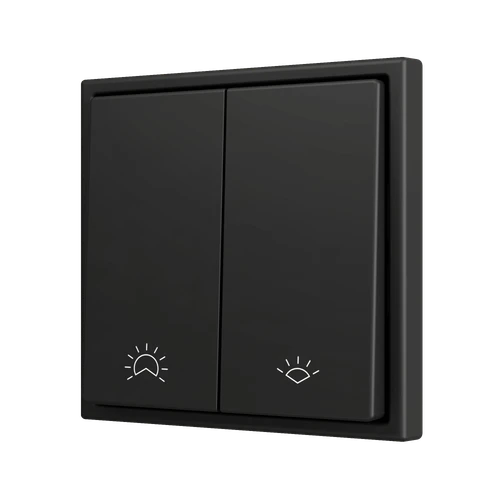 ZS70. Double Soft push button for 2 binary inputs 70x70 mm - Anthracite - Custom. Minimum 100 units per design