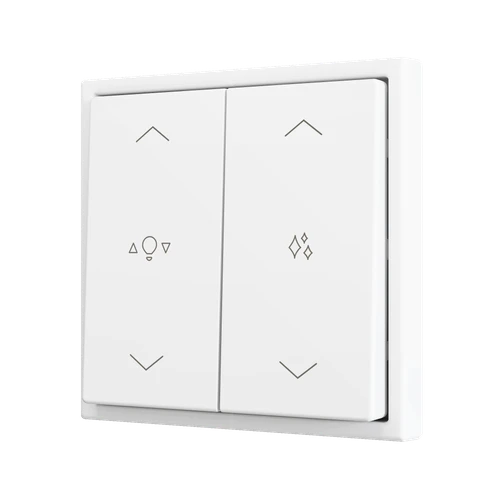 ZS70. Double Soft push button for 4 binary inputs 70x70 mm - Matt white - Custom. Minimum 100 units per design