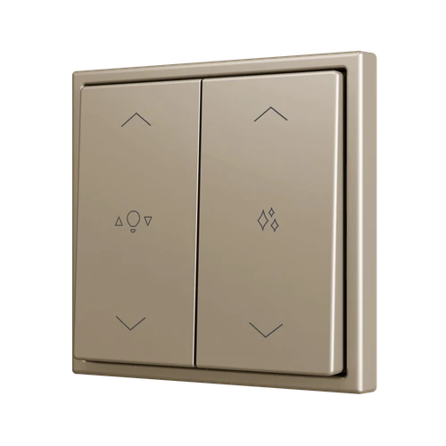 ZS70. Double Soft push button for 4 binary inputs 70x70 mm - Champagne - Custom. Minimum 100 units per design
