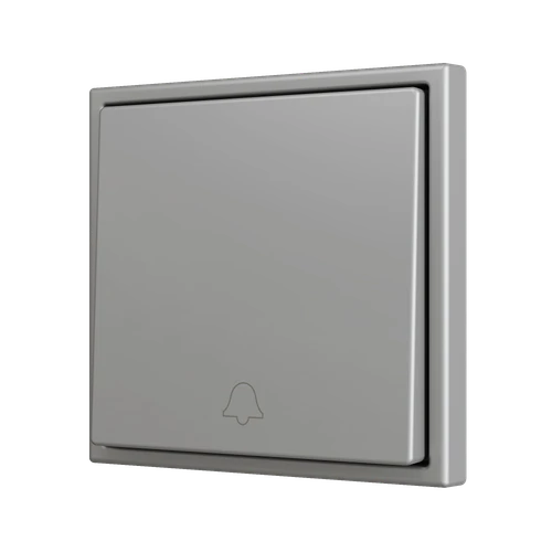 ZS70. Simple Soft push button for 1 binary input 70x70 mm - Doorbell icon - Silver