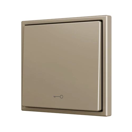 ZS70. Simple Soft push button for 1 binary input 70x70 mm - Key icon - Champagne