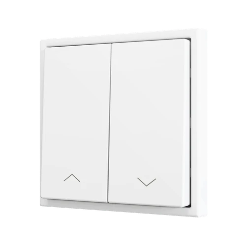 ZS70. Double Soft push button for 2 binary inputs 70x70 mm - Shutter icon - Matt white