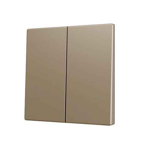 ZS70. Cover for Double KNX Soft push button 70x70 mm. Tilt up&down - Champagne