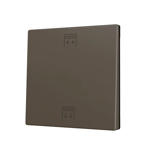 ZS70. Cover for Simple KNX Soft push button 70x70 mm. Tilt up&down - Mocha - Custom. Minimum 100 units per design