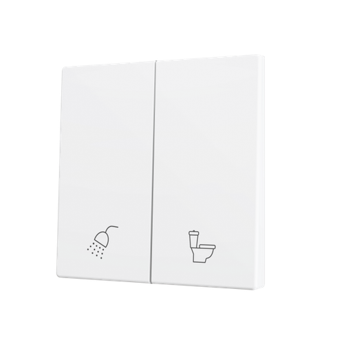 ZS70. Cover for Double KNX Soft push button 70x70 mm. Tilt down - Matt White - Custom. Minimum 100 units per design