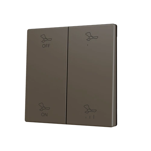 ZS70. Cover for Double KNX Soft push button 70x70 mm. Tilt up&down - Mocha - Custom. Minimum 100 units per design