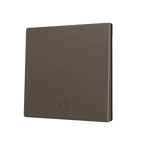 ZS70. Cover for Simple KNX Soft push button 70x70 mm. Tilt down - Doorbell icon - Mocha