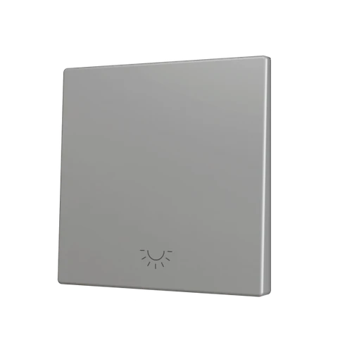 ZS70. Cover for Simple KNX Soft push button 70x70 mm. Tilt down - Light icon - Silver