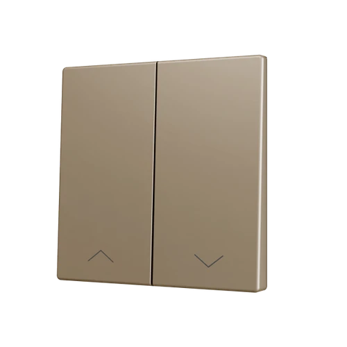 ZS70. Cover for Double KNX Soft push button 70x70 mm. Tilt down - Shutter icon - Champagne