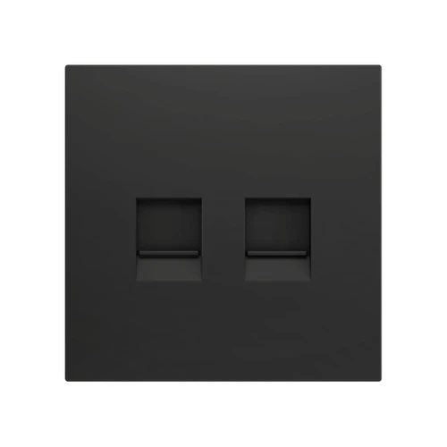 ZS70. Cover plate for RJ45 connector 70x70 mm - 2 inserts - Anthracite