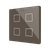 Flat RGB 4. Glass capacitive push button - 4 buttons - Mocha