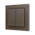 ZS55. Double Soft push button for 2 binary inputs 55x55 mm - Shutter icon - Mocha