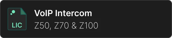 Video Intercom License for Z50, Z70 y Z100
