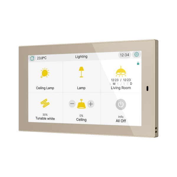 CX50. KNX capacitive touch panel 5" - Champagne