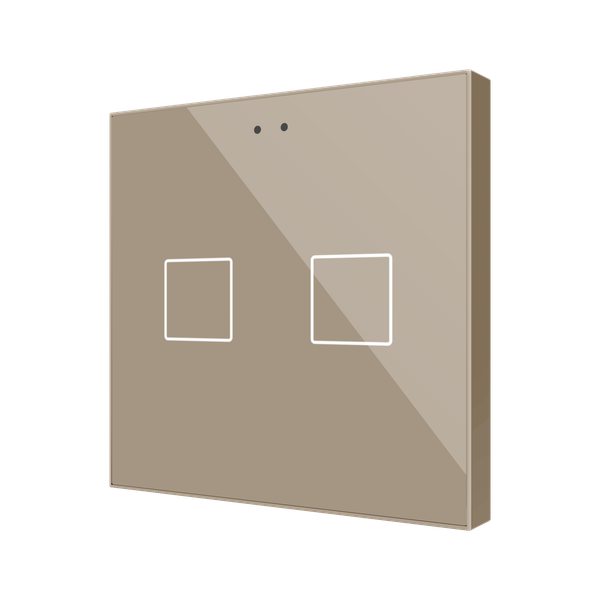 Flat RGB 2. Glass capacitive push button - 2 buttons - Champagne