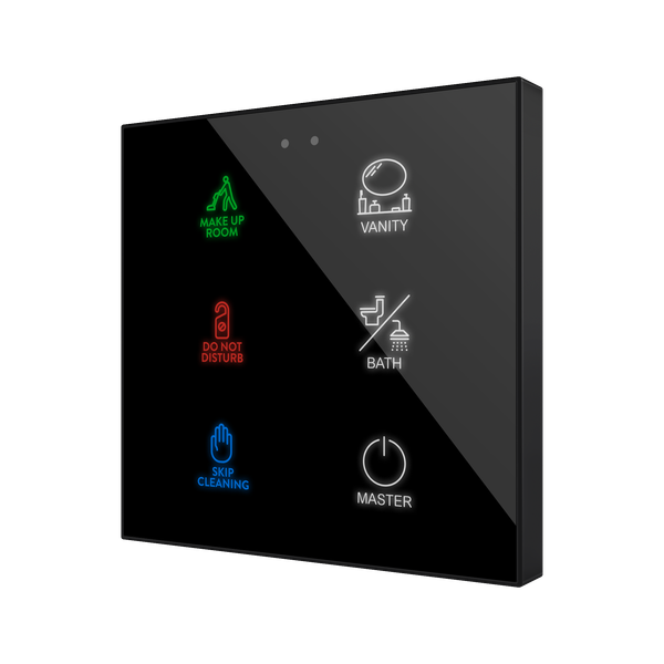 Flat RGB 6. Glass capacitive push button - 6 buttons - Custom