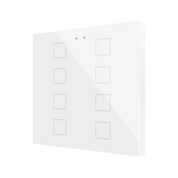 Flat RGB 8. Glass capacitive push button - 8 buttons - White