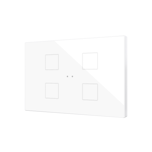 Flat XL X4. Glass capacitive push button - 4 buttons - White