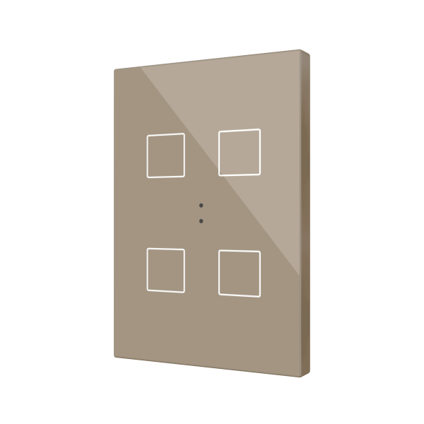 Flat XL X4. Glass capacitive push button - 4 buttons - Champagne